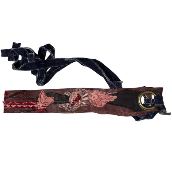 Boho Shabby Chic Leather Art To Wear Patchwork Handmade Belt - Picture 9 of 12